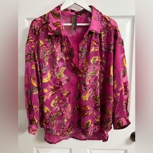Aratta Pink and Yellow Floral Blouse